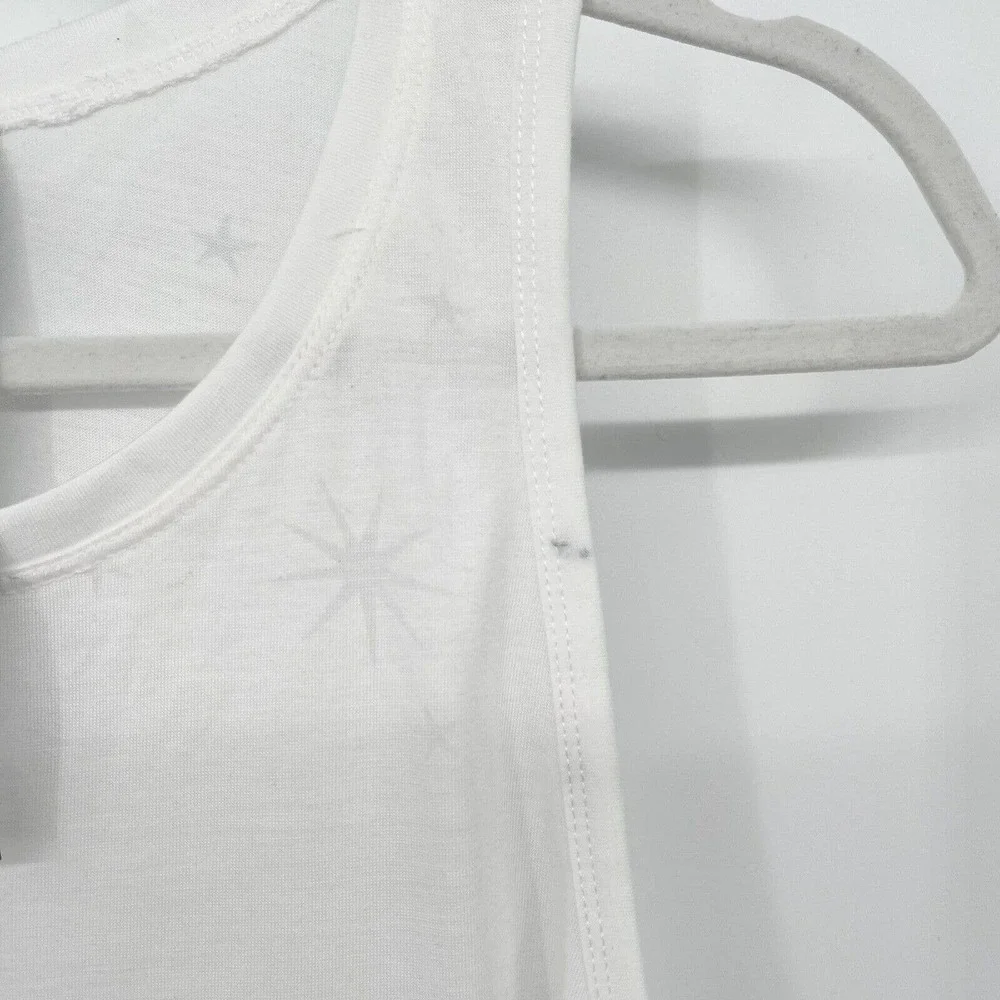 Wildfox Sweat White Star Mix Burnout‎ Crop Tank Top Size XL Sleeveless NWT